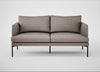 Matera 2 Seater Sofa Leather Grain Light Grey 060 / Black
