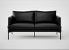 Matera 2 Seater Sofa Leather Stonewash Black 263 / Black