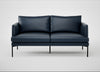 Matera 2 Seater Sofa Leather Stonewash Navy Blue 279 / Black