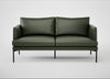 Matera 2 Seater Sofa Leather Stonewash Vintage Green 278 / Black