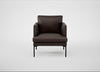 Matera Armchair Leather Grain Chocolate 066 / Black