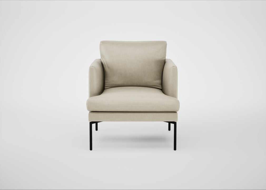 Matera Armchair Leather Grain Storm 006 / Black