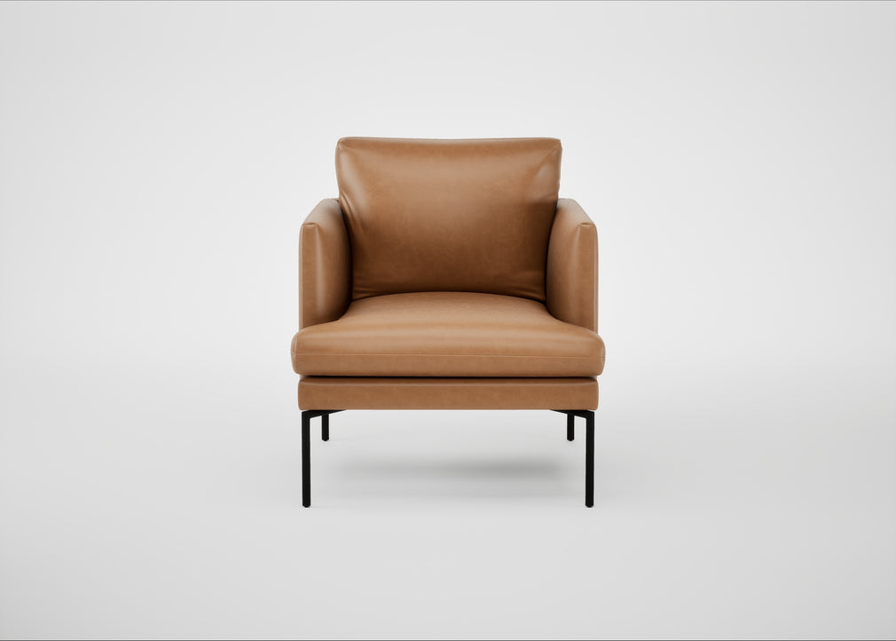 Matera Armchair Leather Stonewash Toffee 277 / Black
