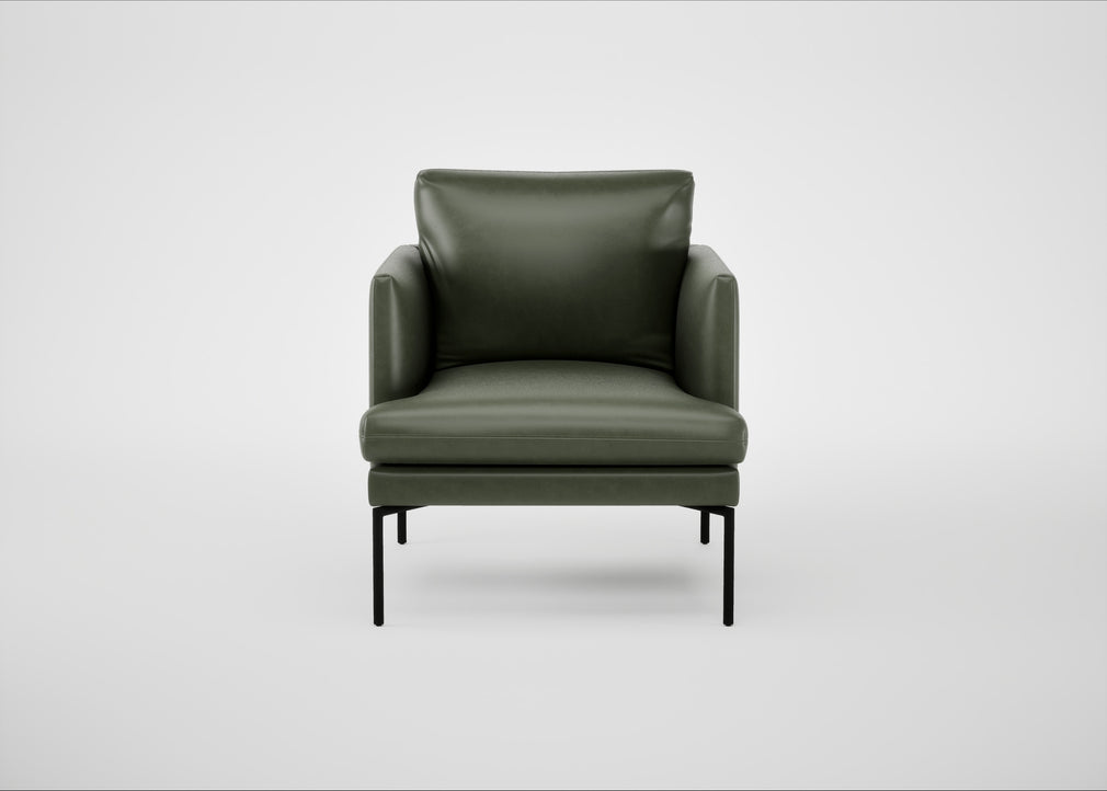 Matera Armchair Leather Stonewash Vintage Green 278 / Black