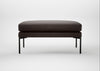 Matera Ottoman Leather Grain Chocolate 066 / Black