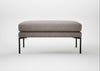 Matera Ottoman Leather Grain Light Grey 060 / Black