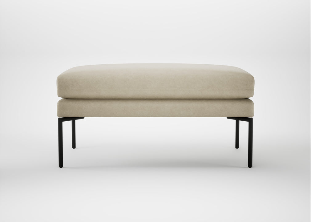 Matera Ottoman Leather Grain Storm 006 / Black