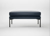 Matera Ottoman Leather Stonewash Navy Blue 279 / Black