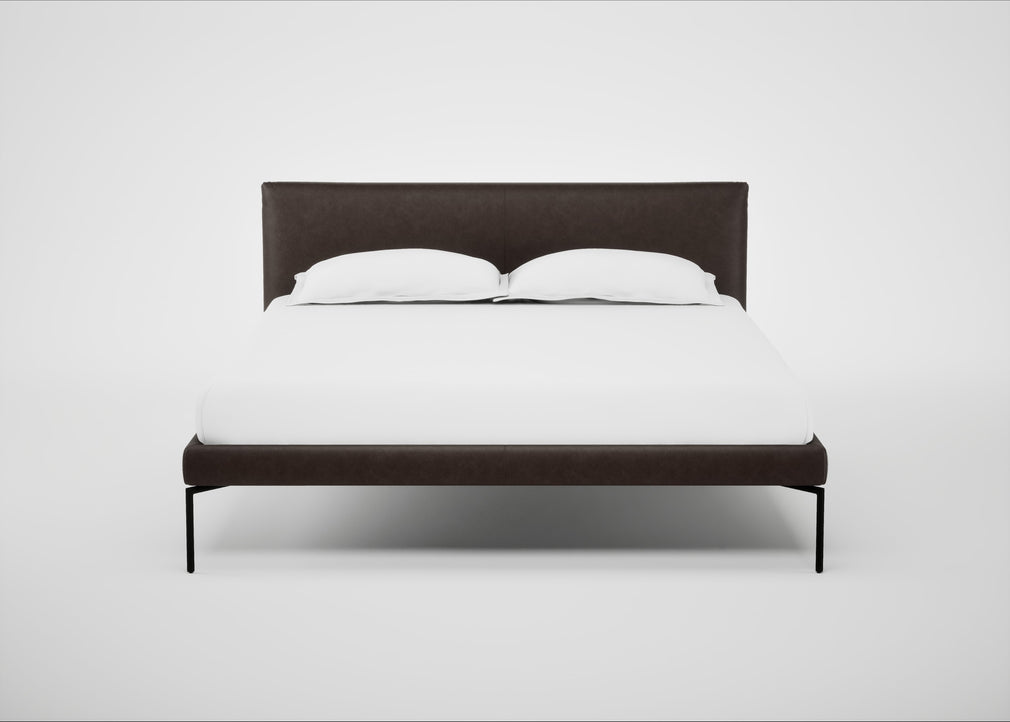Matera Bed King / Leather Grain Chocolate 066 / Black