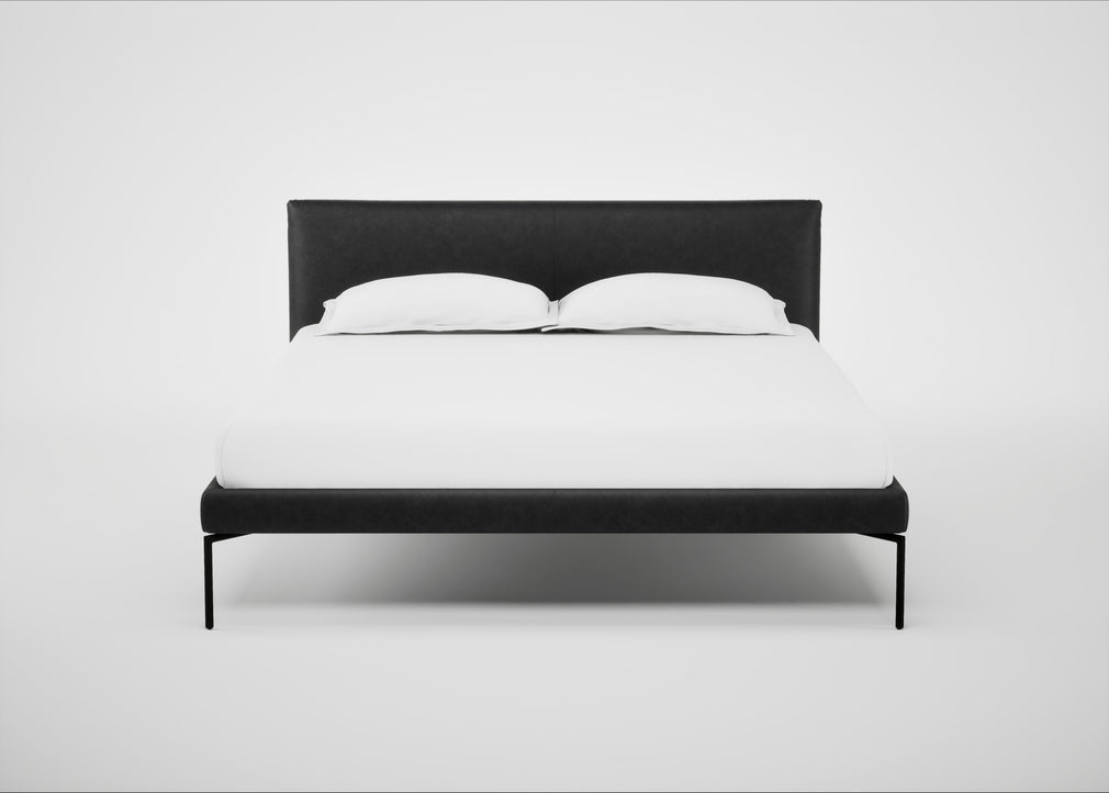 Matera Bed King / Leather Grain Graphite 063 / Black