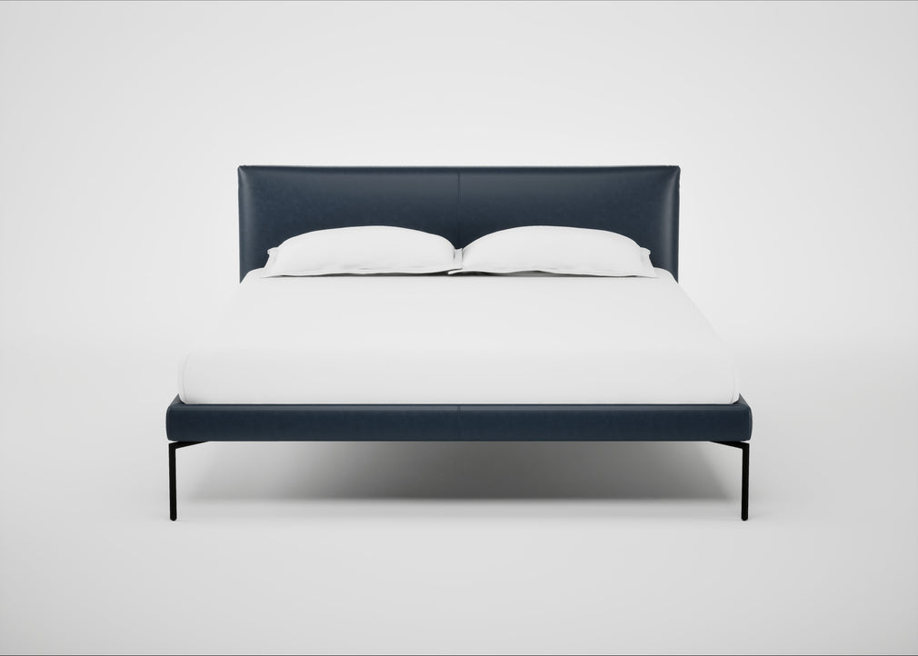 Matera Bed King / Leather Stonewash Navy Blue 279 / Black