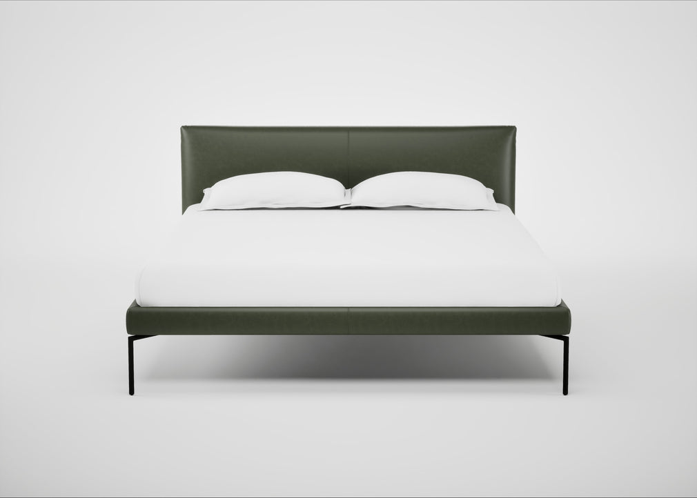 Matera Bed King / Leather Stonewash Vintage Green 278 / Black