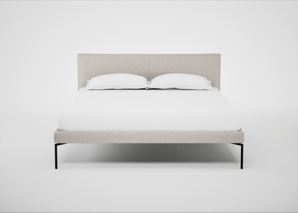 Matera Bed King / Leather Grain White 000 / Black