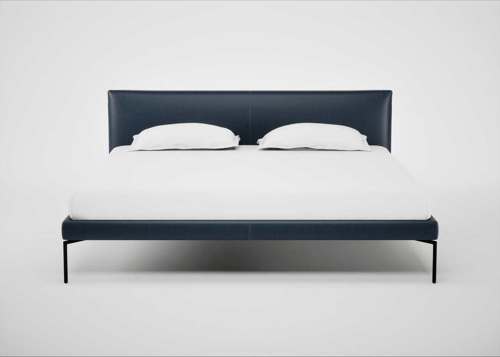 Matera Bed Super King / Leather Stonewash Navy Blue 279 / Black