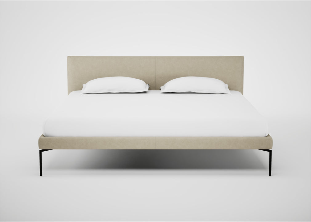 Matera Bed Super King / Leather Grain Storm 006 / Black