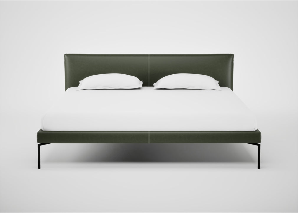 Matera Bed Super King / Leather Stonewash Vintage Green 278 / Black
