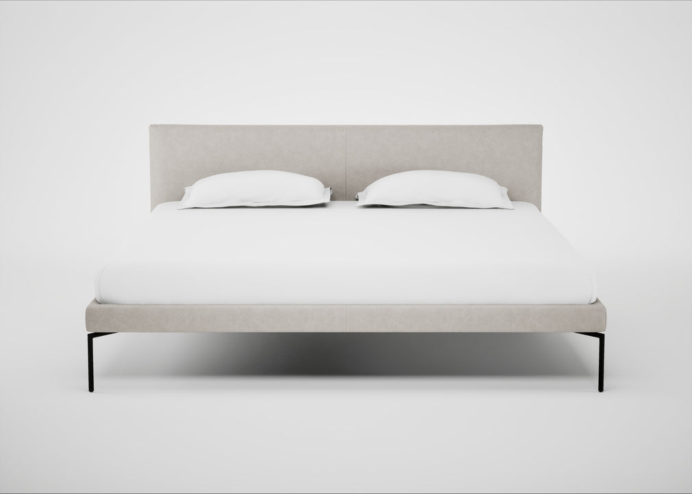 Matera Bed Super King / Leather Grain White 000 / Black