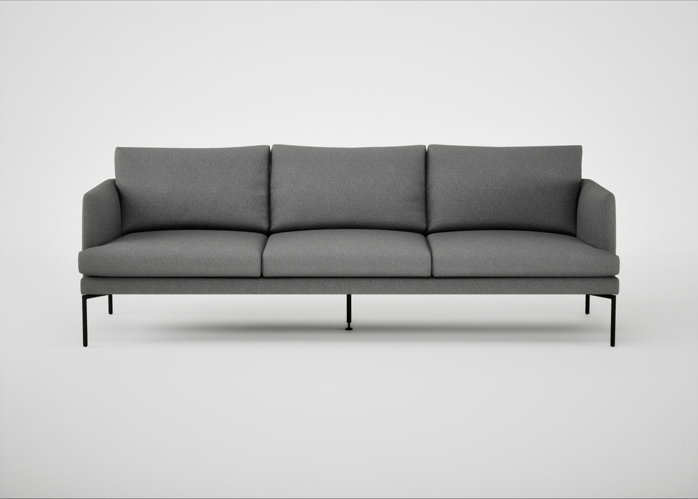Matera 4 Seater Sofa St Moritz Wool Light Grey / Black