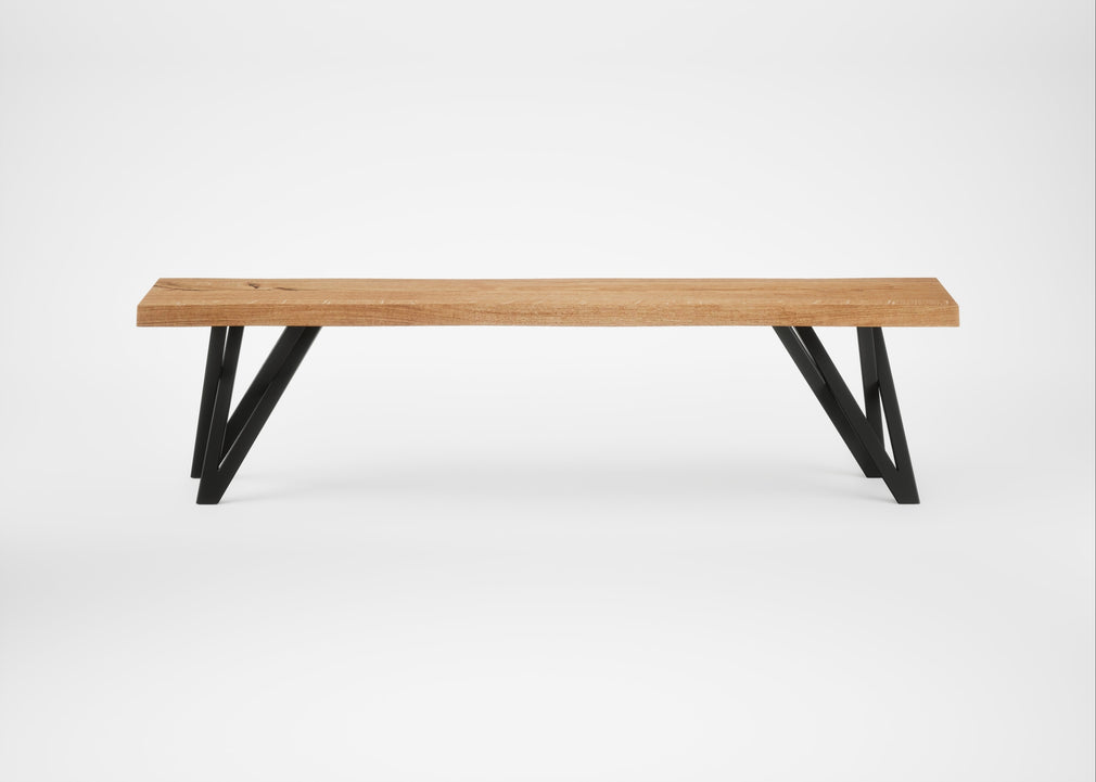 Bespoke Dining Bench Vienna Natural Oiled Oak / 160cm / Natural Edge