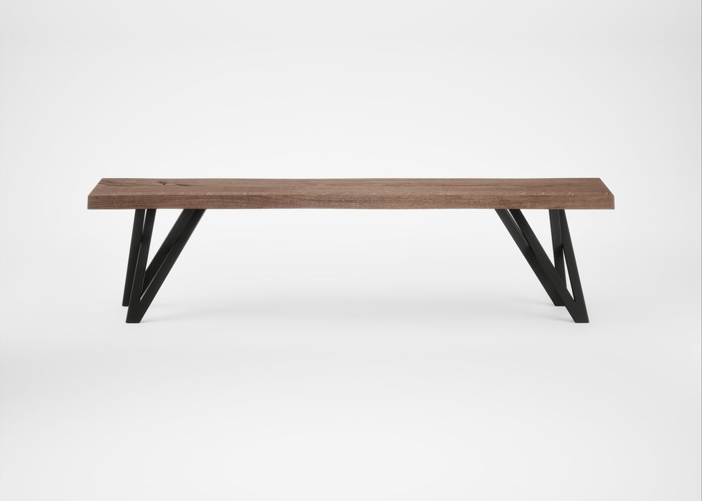 Bespoke Dining Bench Vienna Smoked Oiled Oak / 160cm / Natural Edge
