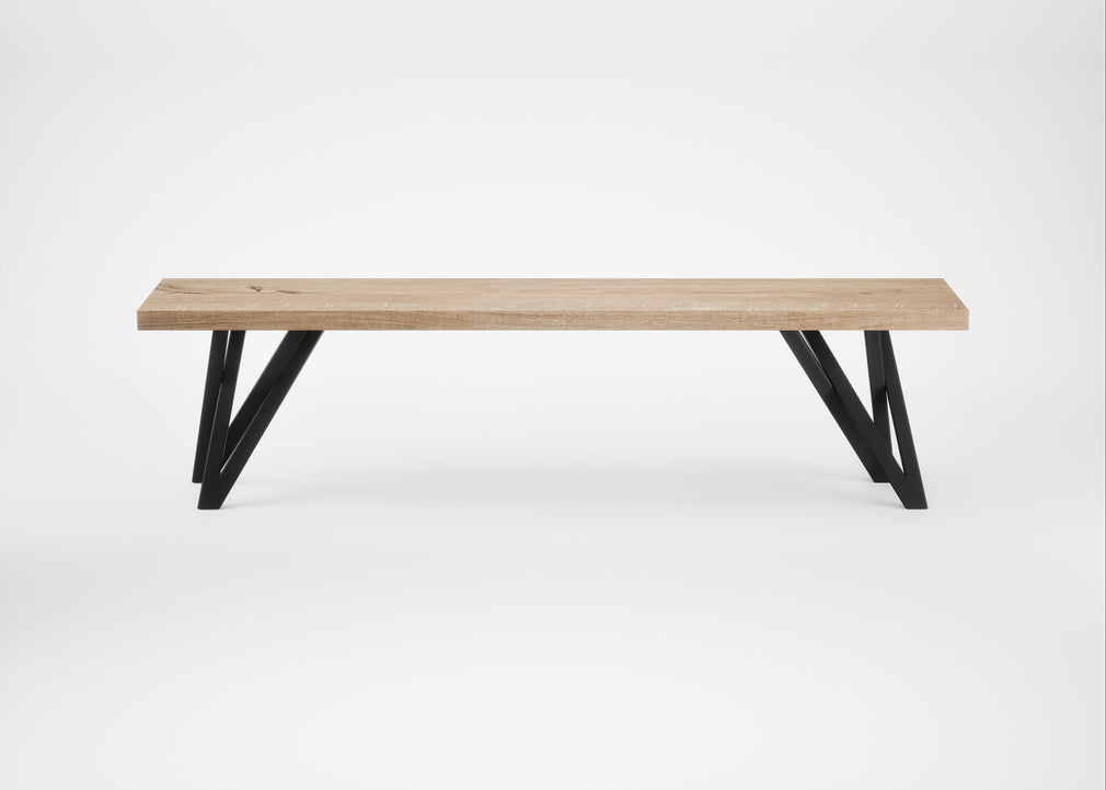 Bespoke Dining Bench Vienna Blonde Oiled Oak / 160cm / Straight