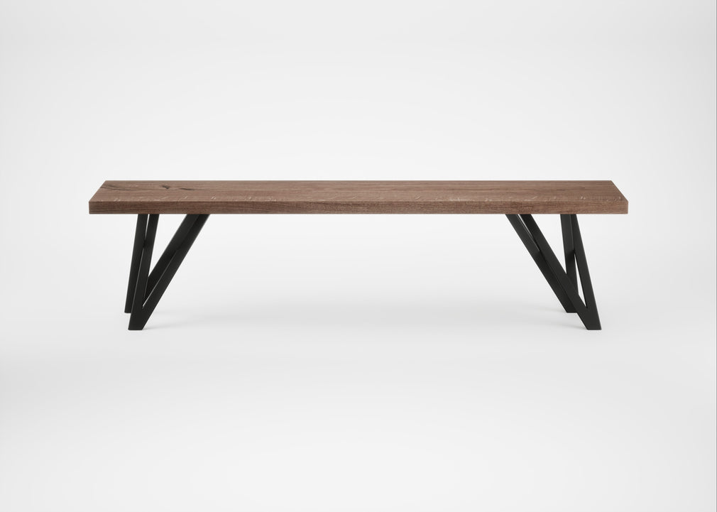 Bespoke Dining Bench Vienna Smoked Oiled Oak / 160cm / Straight