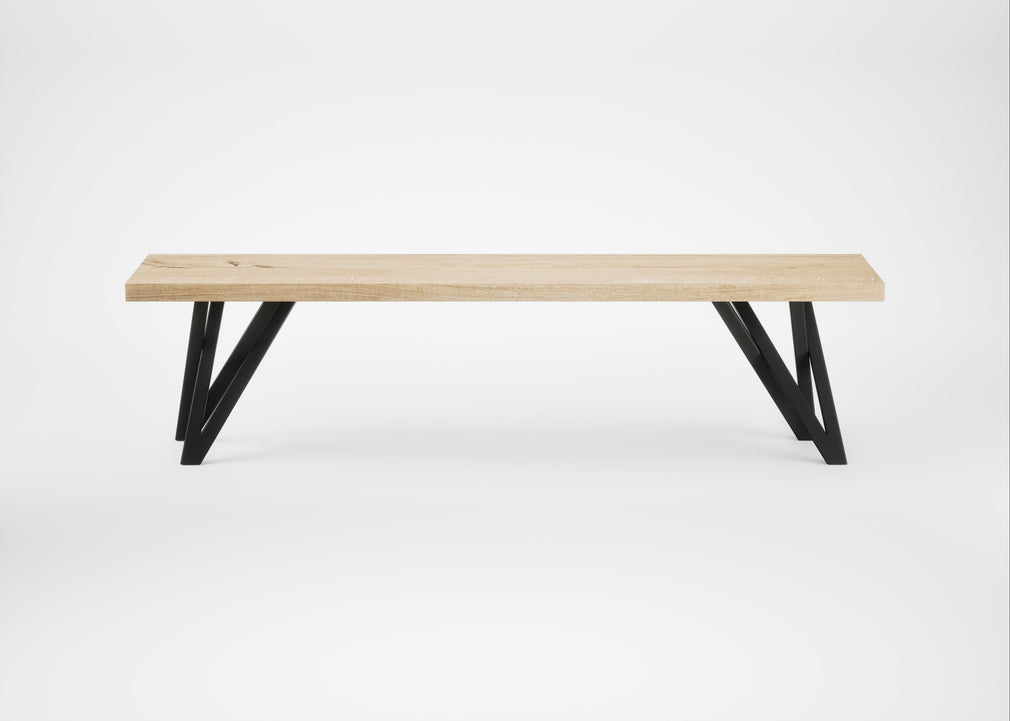 Bespoke Dining Bench Vienna White Oiled Oak / 160cm / Straight