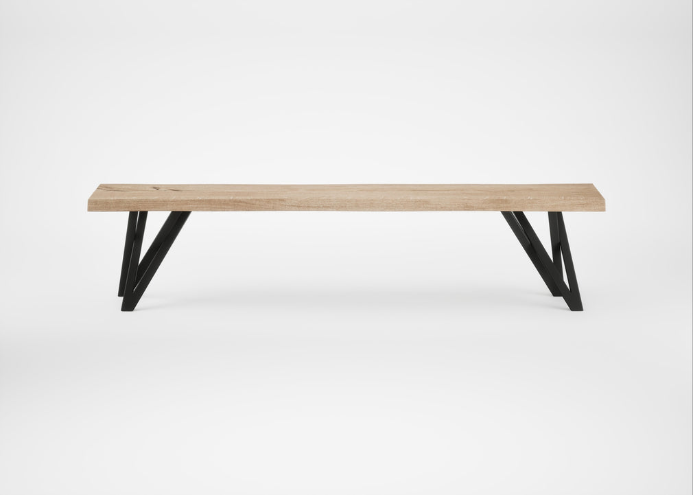 Bespoke Dining Bench Vienna Blonde Oiled Oak / 180cm / Natural Edge