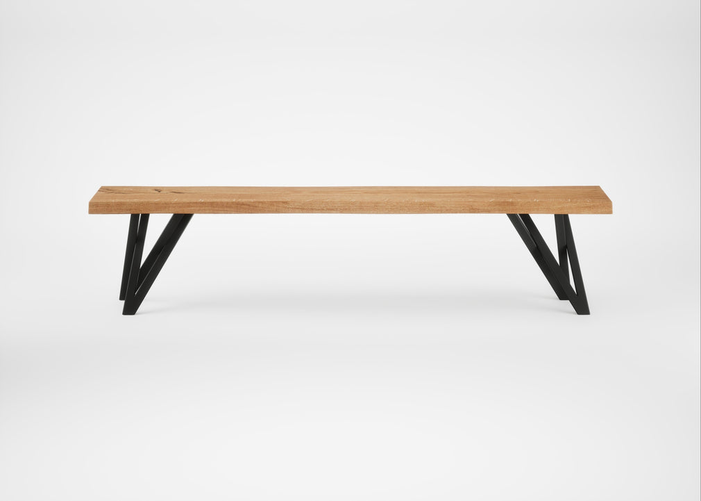 Bespoke Dining Bench Vienna Natural Oiled Oak / 180cm / Natural Edge