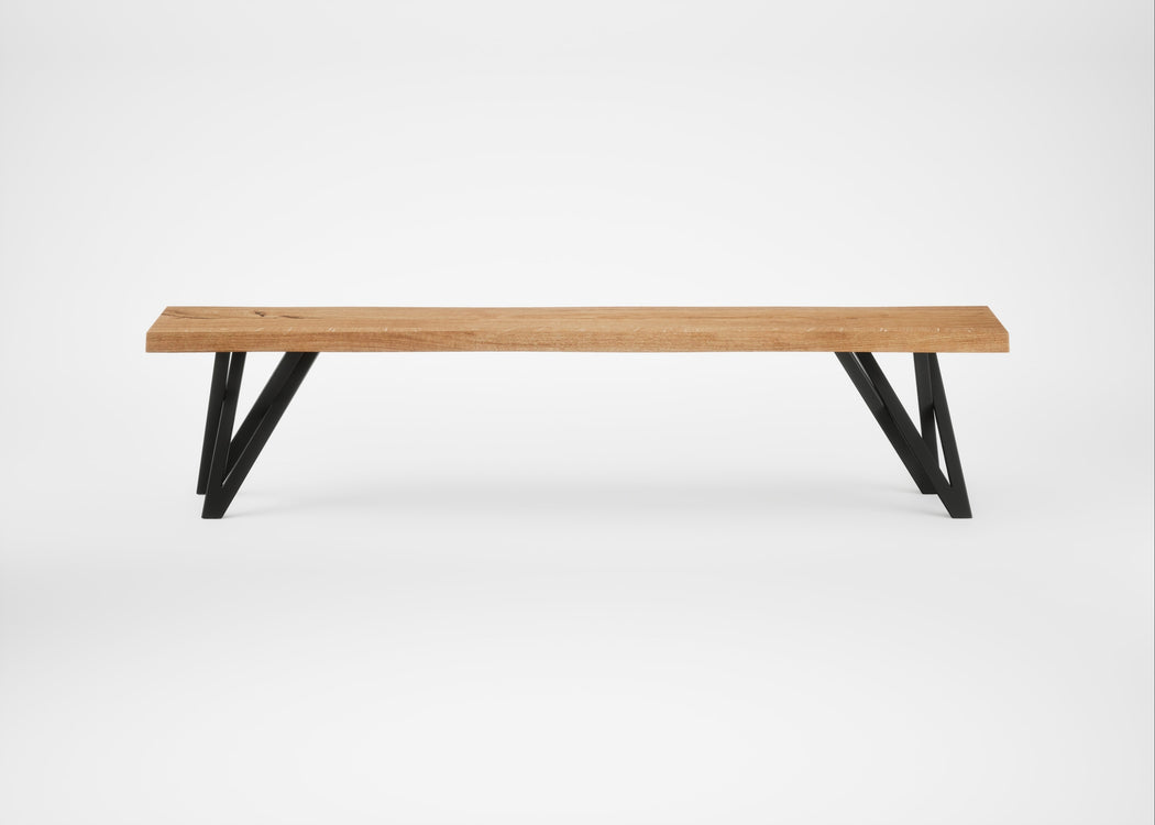 Bespoke Dining Bench Vienna Natural Oiled Oak / 180cm / Natural Edge