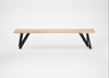 Bespoke Dining Bench Vienna White Oiled Oak / 180cm / Natural Edge