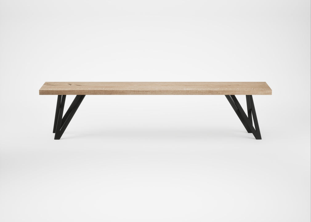 Bespoke Dining Bench Vienna Blonde Oiled Oak / 180cm / Straight