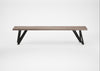 Bespoke Dining Bench Vienna Grey Oiled Oak / 180cm / Straight