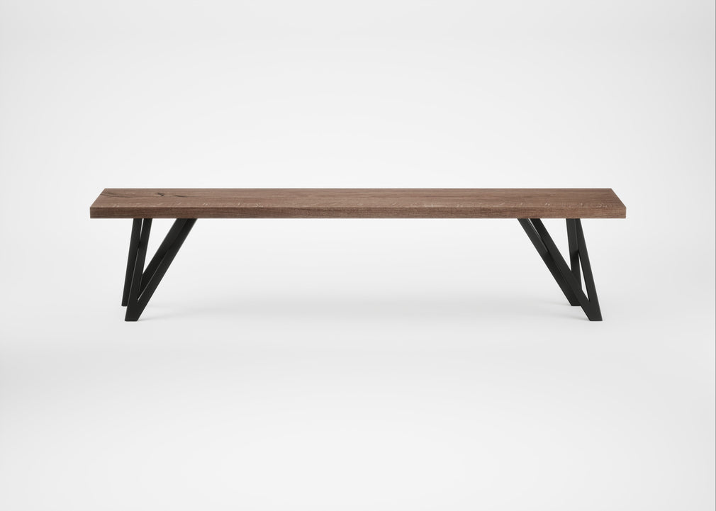 Bespoke Dining Bench Vienna Smoked Oiled Oak / 180cm / Straight