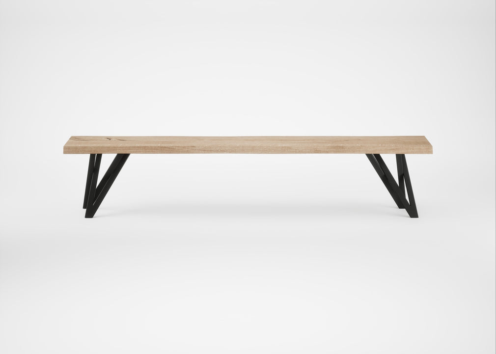Bespoke Dining Bench Vienna Blonde Oiled Oak / 200cm / Natural Edge