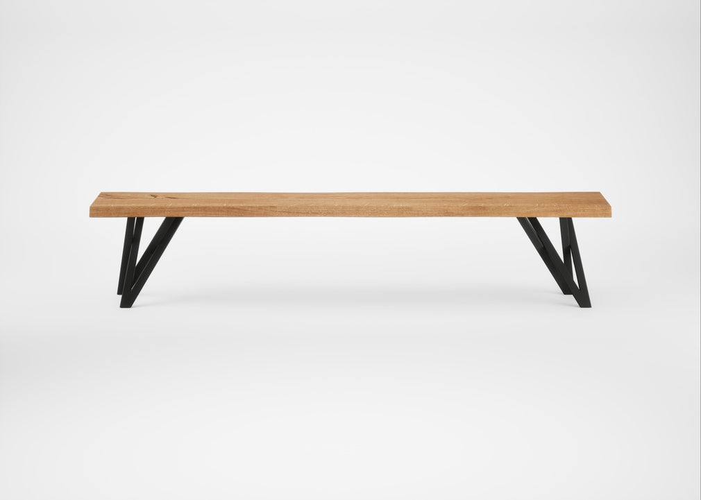 Bespoke Dining Bench Vienna Natural Oiled Oak / 200cm / Natural Edge