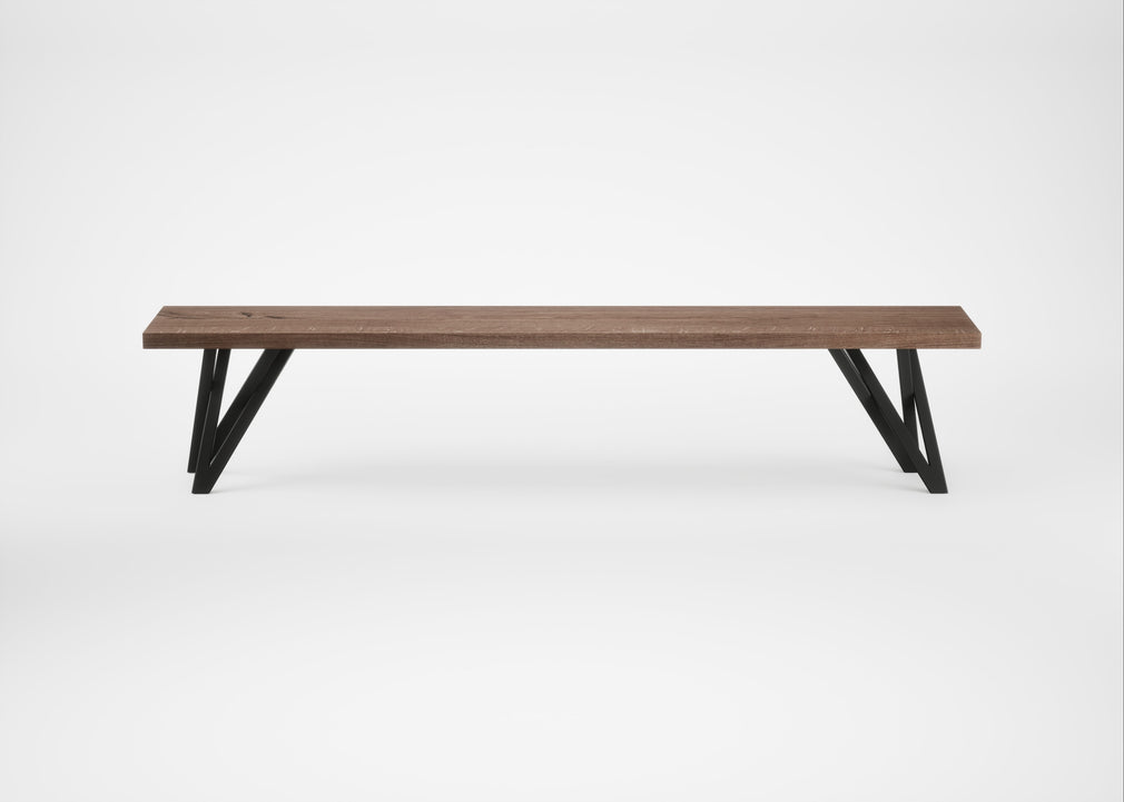 Bespoke Dining Bench Vienna Smoked Oiled Oak / 200cm / Straight