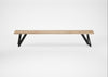Bespoke Dining Bench Vienna Blonde Oiled Oak / 220cm / Natural Edge