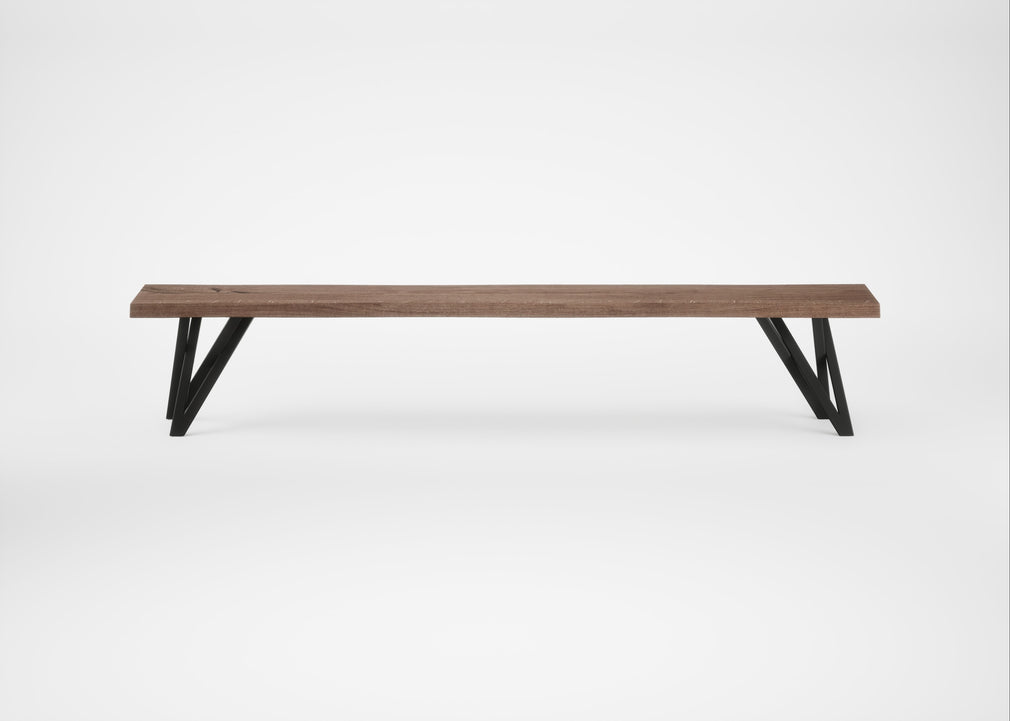 Bespoke Dining Bench Vienna Smoked Oiled Oak / 220cm / Natural Edge
