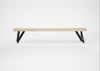 Bespoke Dining Bench Vienna White Oiled Oak / 220cm / Natural Edge