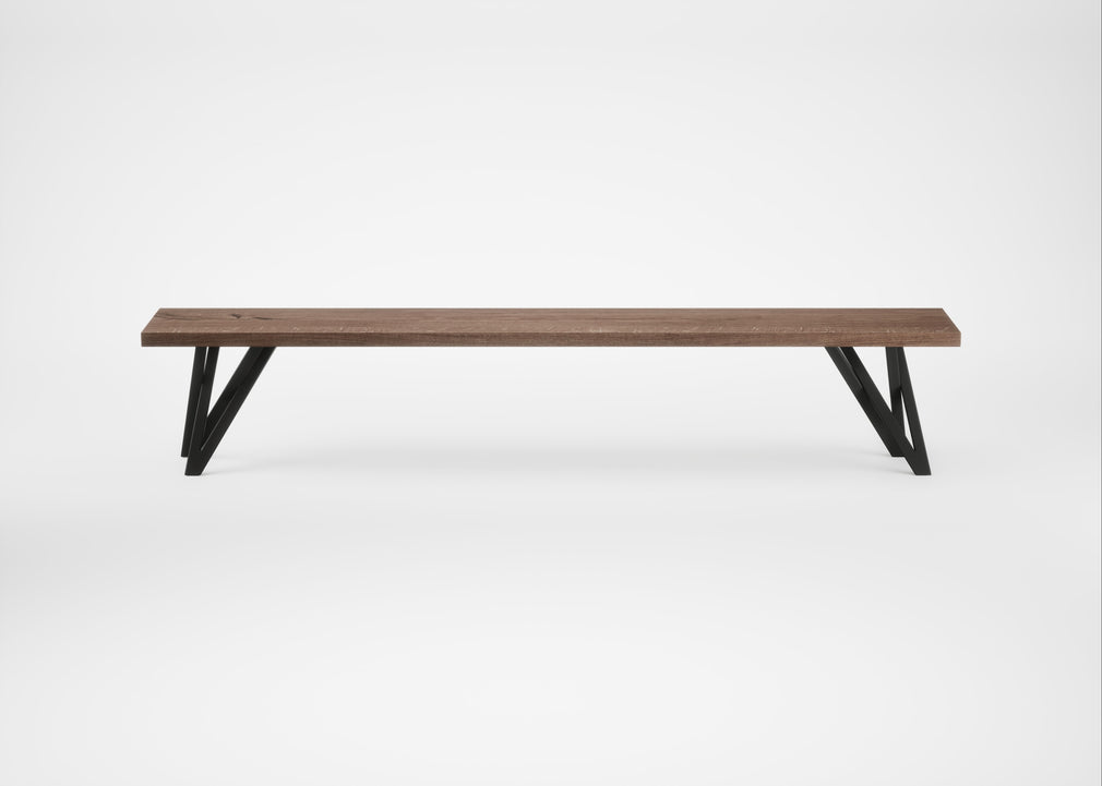 Bespoke Dining Bench Vienna Smoked Oiled Oak / 220cm / Straight