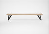 Bespoke Dining Bench Vienna Blonde Oiled Oak / 240cm / Natural Edge