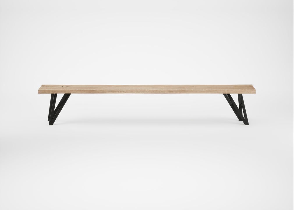 Bespoke Dining Bench Vienna Blonde Oiled Oak / 240cm / Natural Edge