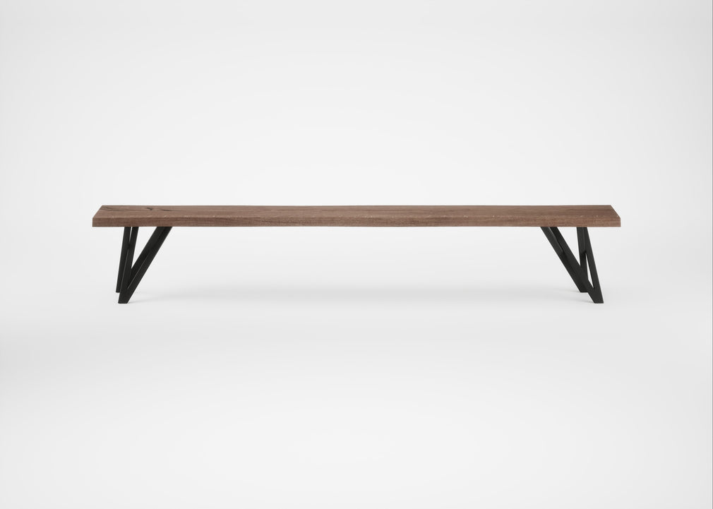 Bespoke Dining Bench Vienna Smoked Oiled Oak / 240cm / Natural Edge