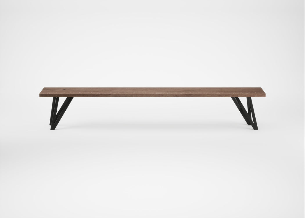 Bespoke Dining Bench Vienna Smoked Oiled Oak / 240cm / Straight