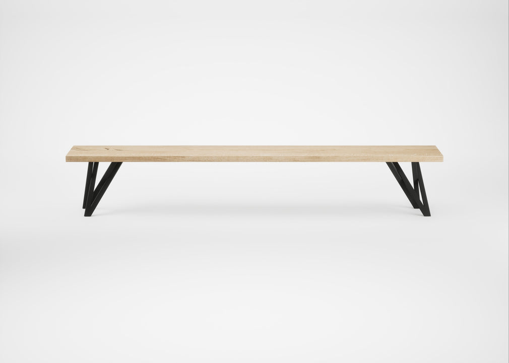 Bespoke Dining Bench Vienna White Oiled Oak / 240cm / Straight