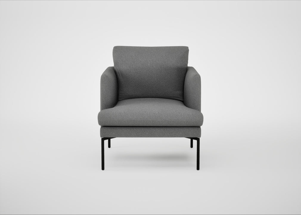 Matera Armchair St Moritz Wool Light Grey / Black