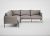 Matera Large Corner Sofa Daino Leather Elephant / Black