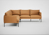 Matera Large Corner Sofa Daino Leather Parchment / Black
