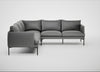 Matera Large Corner Sofa Daino Leather Steel / Black